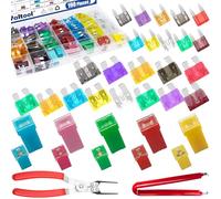 Yuahar 190Pcs Auto Fuse Assortment Kit with Relay Puller Pliers, Standard & Mini & Low Tall STD Profile Fuses for Trucks, Cars and SUV, Boat (2A 5A 7.5A 10A 15A 20A 25A 30A 35A 40A 50A 60A)