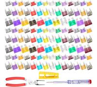 Yuahar 257Pcs Standard & Mini & Low Profile Mini Automotive Blade Fuse Assortment Kit with Fuse Puller Circuit Tester for Car Boat Truck SUV (2A 3A 5A 7.5A 10A 15A 20A 25A 30A 35A 40A)