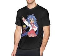 YUAI Lucky Star - Anime - Konata Izumi Kurzarm Weiß Gelb Schwarz Rot Herren T-Shirt Für Herren Schwarz-L