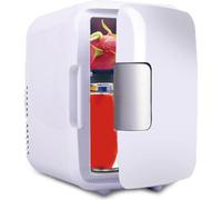 YuAiStore Multifunctional Mini Fridge,4 Liter/6 Can Portable Cooler And Warmer Personal Fridge for Skin Care, Food, Medications, 12V Car Charger Included,White