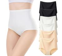 YuaLov Womens Ice Silk Seamless Briefs Underwear Icy Feel Cooling Comfy Soft Touch No Show Slip Panties High Waist Breathable Knickers(6 Packs) M