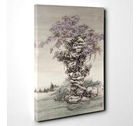 Yuan Yao Oriental Wisteria Canvas Print for Living Room Bedroom Home Office Décor, Wall Art Picture Ready to Hang, 30 x 20 Inch (76 x 50 cm)