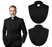 Yuanan 1 Pcs Priest Collar, Unisex Clergy Black Clergy Collars with Insert White Tab, Priest Costume Tab Collar for Clergy-Shirt