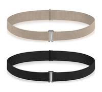 Yuanan 2pcs Adjustable Crop Tuck for Shirts, Shirt Tuck Band for Women, Elastic Tucky Belt, Womens Stretch Belt to Change the Style of Your Tops