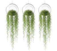 Yuanan 3Pcs Hanging Artificial Plants, Lifelike Faux Eucalyptus & Plastic Moss for Indoor Decor, Fake Plants for Bathroom, Office Desk, Wall, or Bookshelf Accessories