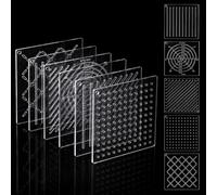 Yuanan 5Pcs Acrylic Sashiko Template Kit, Hand Quilting Sashiko Stencil