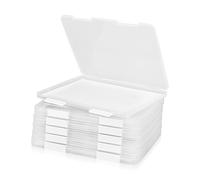 Yuanan 6 Pack A4 File Portable Project Case, Plastic Storage Box for Letter A4 Paper, Clear Paper Organizer Storage Box, Scrapbook Papers Storages Boxes, Portable Document Holder with Buckle