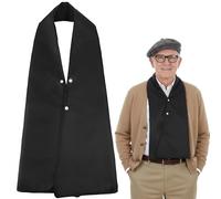 Yuanan Black Adult Bib Scarf, Washable Reusable Dining Clothing Protector, 15 Inch Size for Elderly Senior Citizens Men