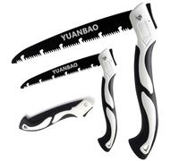 YUANBAO 7 Inch + 10 Inch Folding Saw, Pruning Hand Saw for Wood Cutting, Garden Pruner with SK5 Curved Blade, Foldable Handsaw for Tree Trimming, Camping, Hiking, Gardening and Carpentry