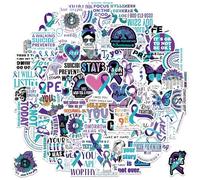 Yuanchu 100Pcs Suicide Awareness Stickers, Self-Adhesive Mental Health Awareness Stickers, Waterproof for Water Bottle, Laptop - Motivational Items for Adults, Teens