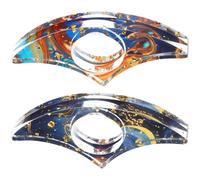 Yuanchu 2 Pcs Book Page Holder for Reading, Handmade Resin Thumb Ring Page Holder Glittering Thumb Bookmark Book Opener Personalized Reading Accessory Book Opener for Teachers Book Lovers Bookworm(B)