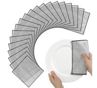 Yuanchu 20Pcs Double Layer Wire Dishwashing Cloths, Non Scratch Wire Miracle Cleaning Cloths 20x20 cm Reusable Two Layer Multi Purpose Wire Dishwashing Rags Towel for Kitchen Dish Sink Stove Top