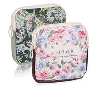 Yuanchu 2Pcs Sanitary Pad Storage Bag, Portable Period Pouch with Zipper Discrete Feminine Product Organizer Waterproof Tampon Holder Reusable Cosmetic Organizer Bags for Women Teen Girls(B)