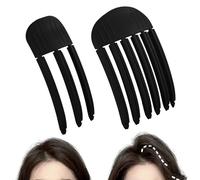 Yuanchu 2Pcs Wind Shaping Styling Combs for Fluffy Bangs, 3/6 Teeth Puffy Lazy Hair Clip High Crown Volume Tools Set No-Trace Hair Root Curlers for Women Natural Voluminous