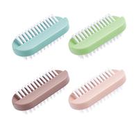 Yuanchu 4 Pcs Nail Brushes Set, Double Sided Cleaning Fingernail Scrub Brushes Portable Soft Stiff Bristles Nail Scrub Brush Easy to Hold Cleaning Brush for Hands Feet Nails Men Women Kids