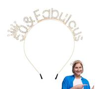Yuanchu 50th Birthday Decorations for Women, 50 and Fabulous Birthday Headband Birthday Crown Tiara Gift 50th Birthday Decor