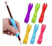 Yuanchu 6-Pack Silicone Pencil Grips, Ergonomic Double-Sided Anti-Slip Holder for Writing and Drawing, Universal Fit for Left and Right Hand Use