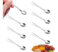 Yuanchu 8 Pcs Tiny Stainless Steel Spoons for Spices Jars, 2.95 Inch Small Teaspoons Mini Spoons for Spices Salt Sugar Pepper Honey Coffee Tea