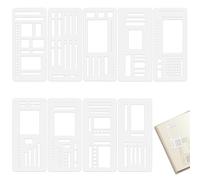 Yuanchu 9Pcs Handmade Flexible Record Templates, Reusable Planner Stencils for Dot Grid Journals, Versatile Drawing and Checklist Templates Journal Stencils Drafting Tools with Coils Discs Rings