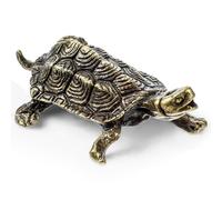 Yuanchu Brass Turtle Figurine Feng Shui Tortoise Statue,Miniature Brass Animal Sculpture Bronze Collectibles Statue Chinese Feng Shui Vintage Decoration for Home Office Tabletop Gift Father Boyfriend