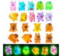Yuanchu Mini Resin Animals, 18pcs Capybara Miniature Animals Figures Glow in The Dark Miniatures Figurines DIY Garden Small Animal Figurines Micro Landscape Aquarium Party Decor Desk Craft Accessories