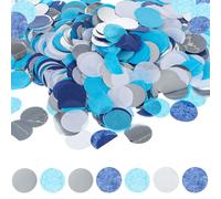 Yuanchu Multicolor Round Confetti, 6000 Pieces Paper Confetti Dots 1 Inch Tissue Paper Circles Rainbow Confetti for Wedding Birthday Party Decoration 1.76 oz(Blue and White)