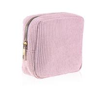 Yuanchu Period Bag for Teen Girls, Corduroy Sanitary Napkin Storage Bag Sanitary Tampon Bags Cute Period Pouch Soft Menstrual Cup Pouch for School Office Storage Sanitary Products(Pink)