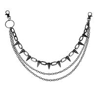 Yuanchu Punk Gothic Pants Chain for Men Women, Multi-Layer Trouser Chain Gothic Accessories With Lobster Clasps Waist Chain with Rivet Details Hip Hop Biker Rock Vintage Body Accessories Gifts(Black)