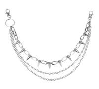 Yuanchu Punk Gothic Pants Chain for Men Women, Multi-Layer Trouser Chain Gothic Accessories With Lobster Clasps Waist Chain with Rivet Details Hip Hop Biker Rock Vintage Body Accessories Gifts(Silver)
