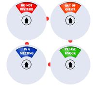 Yuanchu Rotating Office Door Signs, Do Not Disturb, Out of Office, Please Knock, In A Meeting, Privacy Signs 5 Inch Conference Sign for Offices (Silver)