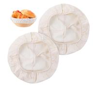 Yuanchu Round Bread Proofing Basket Cloth Liner, 2pcs 9.6in Baking Dough Basket Cover Banneton Basket Liner Round and Oval Natural Rattan Banneton Proofing Cloth for Bakery Home Bread Baking Supplies