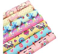 Yuanchuan Glitter Leather Faux Leather Sheets, 12" x 8.3"(21X30 cm) A4, 7PCS Different Printed Unicorn Synthetic Fabric, Good for DIY Craft Earring Bows Wallets Headdress Decoration (Unicorn Series)