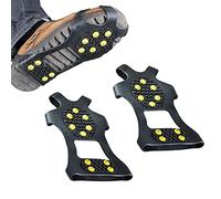 YUANCOX Ice Snow Grippers Anti Slip Grips Crampons Ice Cleats Traction for Boots Shoes Ice Snow Winter Non-slip Shoes Grips Cover 10-Stud Slip-on Stretch Footwear(Small (Shoes Size:W 5-7/M 3-5))