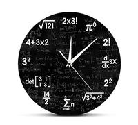 yuandd Math Equations and Notations Mathematics Chalkboard Geek Wall Clock Educational Gifts For Kids Teachers School Classroom Decor(No Frame)