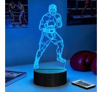 YuanDian Boxing Night Light, 3D LED Illusion Lamp, 16 Colors USB Powered & Battery Powered Touch Control with Remote, Boxing Gifts for Boys Men