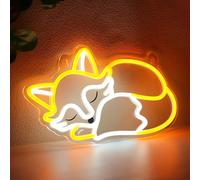YuanDian Fox Neon Sign, Animal Neon Lights for Bedroom Living Room Wall Decor, Birthday Party Gifts for Kids Adults People Who Like Foxes