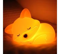 YuanDian Fox Night Light, Squishy Fox Silicone Lamp Novelty Gifts, Rechargeable Dimmable Timer Bedside Touch Nightlight for Breastfeeding Toddler Baby Kids