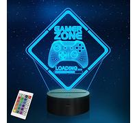 YuanDian Gamer Zone Night Light,Gamepad Gamepad Graphic Video Games Gift Funny 3D Illusion Lamp 16 Colors Changing Touch & Remote Control, Multicolor, Regular (8 x 6 Inches)