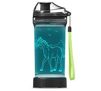 YuanDian Horse Water Bottle, Horse Gifts for Girls, Light Up Kids Drinks Bottle with 3D Glowing Night Light - 14 OZ Tritan BPA Free - Cool for School Kindergarten Boys and Girls
