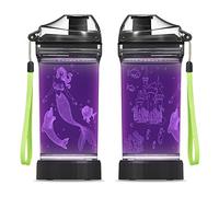 YuanDian Mermaid Princess Water Bottle for Kids with Light Up LED Light- 14 OZ Tritan BPA Free Eco-Friendly - Cool Drinking Cups Gift for School Kids Boy Girl Child Christmas Holiday