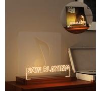 YuanDian Now Playing Vinyl Stand, Light up Now Spinning Record Stand, Wooden Acrylic Holder for Vinyl Album Display Storage, Vinyl Record LED Display Storage Collection Holder
