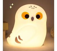 YuanDian Owl Night Light, Squishy Owl Silicone Lamp Novelty Gifts, Rechargeable Dimmable Timer Bedside Touch Nightlight for Breastfeeding Toddler Baby Kids