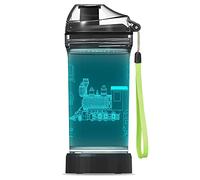 YuanDian Train Water Bottle with Light Up for Kids - 14 OZ Tritan BPA Free - Cool Drinking Cups Gift for School Kindergarten Boys and Girls Christmas Holiday