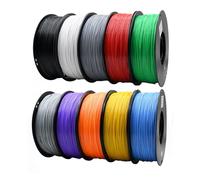 YUANEANG ABS 3D Printer Filament, 10 Rolls,Dimensional Accuracy +/- 0.03 mm, 1kg Spool(2.2lbs), 1.75 mm Fit for Most 3D Printers,Black White Blue Red Grey Blue Gold Purple Orange