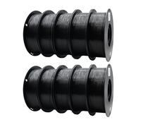 YUANEANG PETG 3D Printer Filament, 10 Rolls,Dimensional Accuracy +/- 0.03 mm, 1kg Spool(2.2lbs), 1.75 mm Fit for Most 3D Printers,10KG Black
