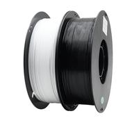 YUANEANG PETG 3D Printer Filament, 2Rolls,Dimensional Accuracy +/- 0.03 mm, 1kg Spool(2.2lbs), 1.75 mm Fit for Most 3D Printers,Black+ White