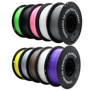 YUANEANG PLA 3D Printer Filament, 10 Rolls, Dimensional Accuracy +/- 0.02 mm, 10kg Spool(22lbs), 1.75 mm，Black, White, Gray, Lemon Yellow, Fluorescent Green, Brown, Purple, Silver, Transparent,Pink