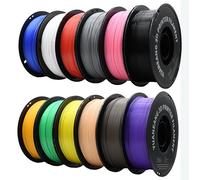 YUANEANG PLA 3D Printer Filament, 12 Rolls, Dimensional Accuracy +/- 0.02 mm, 12KG PLA Bundle, 1.75 mm, Black, White, Grey, Green, Red,Blue,Brown, Yellow, Purple, Skin, Pink, Orange