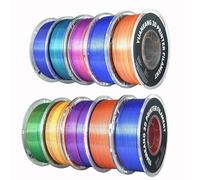YUANEANG PLA Filament, Triple Color Silk PLA Filament 10 Rolls, 10kg Spool(22lbs), 1.75 mm, Dimensional Accuracy +/- 0.03 mm, 10 Different Triple Colors