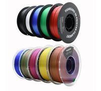 YUANEANG PLA3DPrinter Filament Bundle,10Rolls 1Spool(22lbs) Single and Triple Color 1.75 mm,5 Different Triple Colors+5 Monochrome Colors